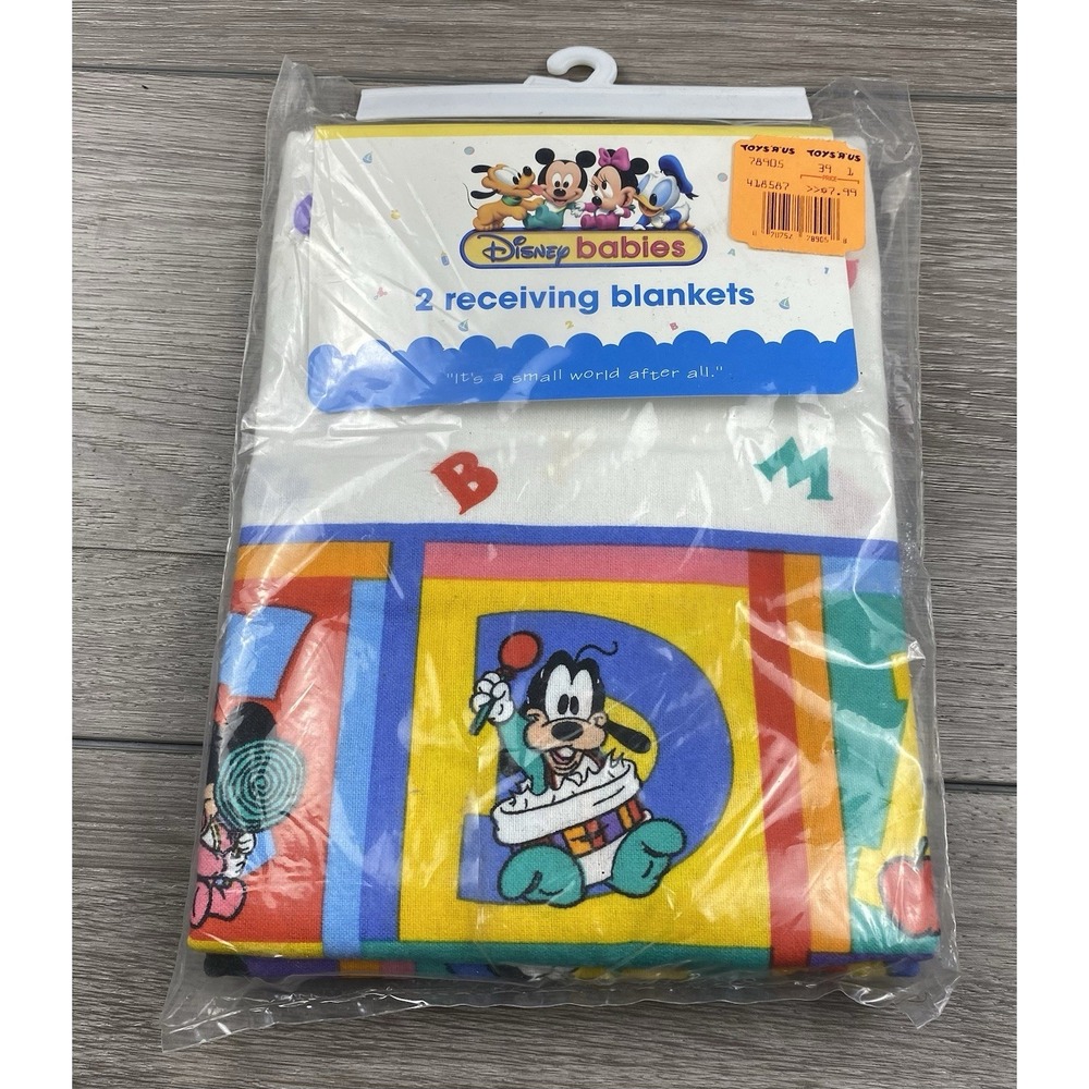 Disney Babies 2 Receiving Blankets Pack "it's A Small World After All" New